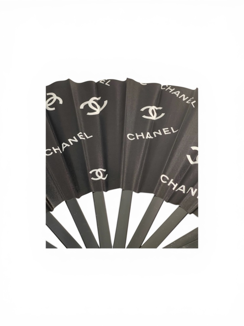 Black and White Luxury Large Hand Fan - Picture 4 of 4